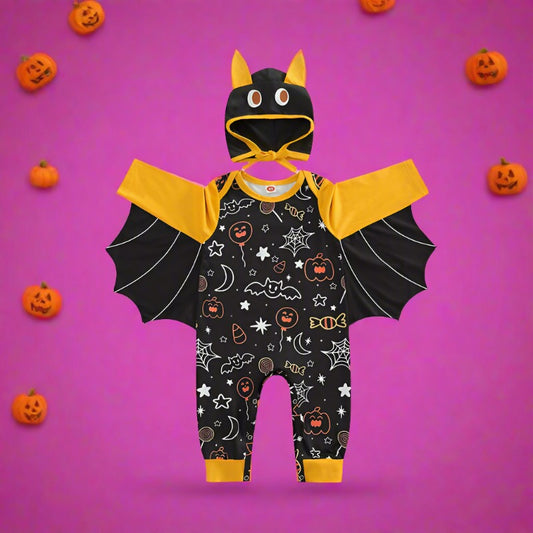 Baby Boys Cartoon Print Halloween Jumpsuits