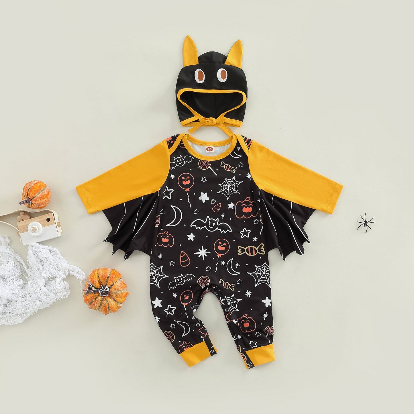 Baby Boys Cartoon Print Halloween Jumpsuits