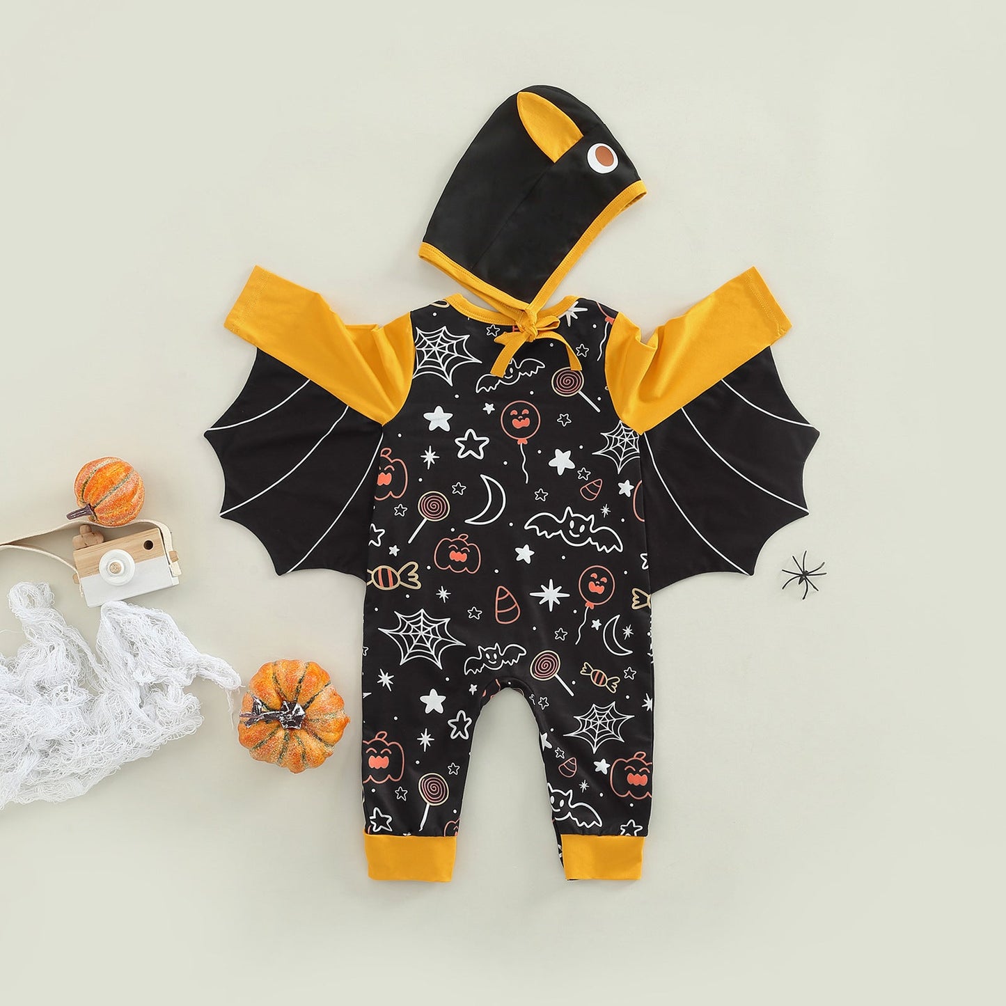 Baby Boys Cartoon Print Halloween Jumpsuits