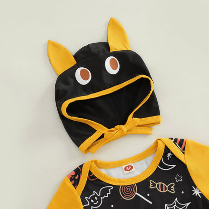 Baby Boys Cartoon Print Halloween Jumpsuits