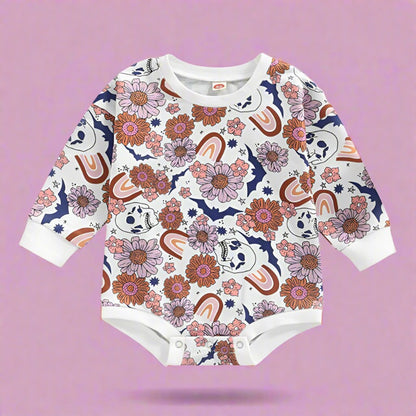Baby Girls Flower Print Halloween Rompers