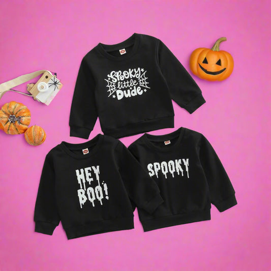 Baby Kid Unisex Letters Print Halloween Tops