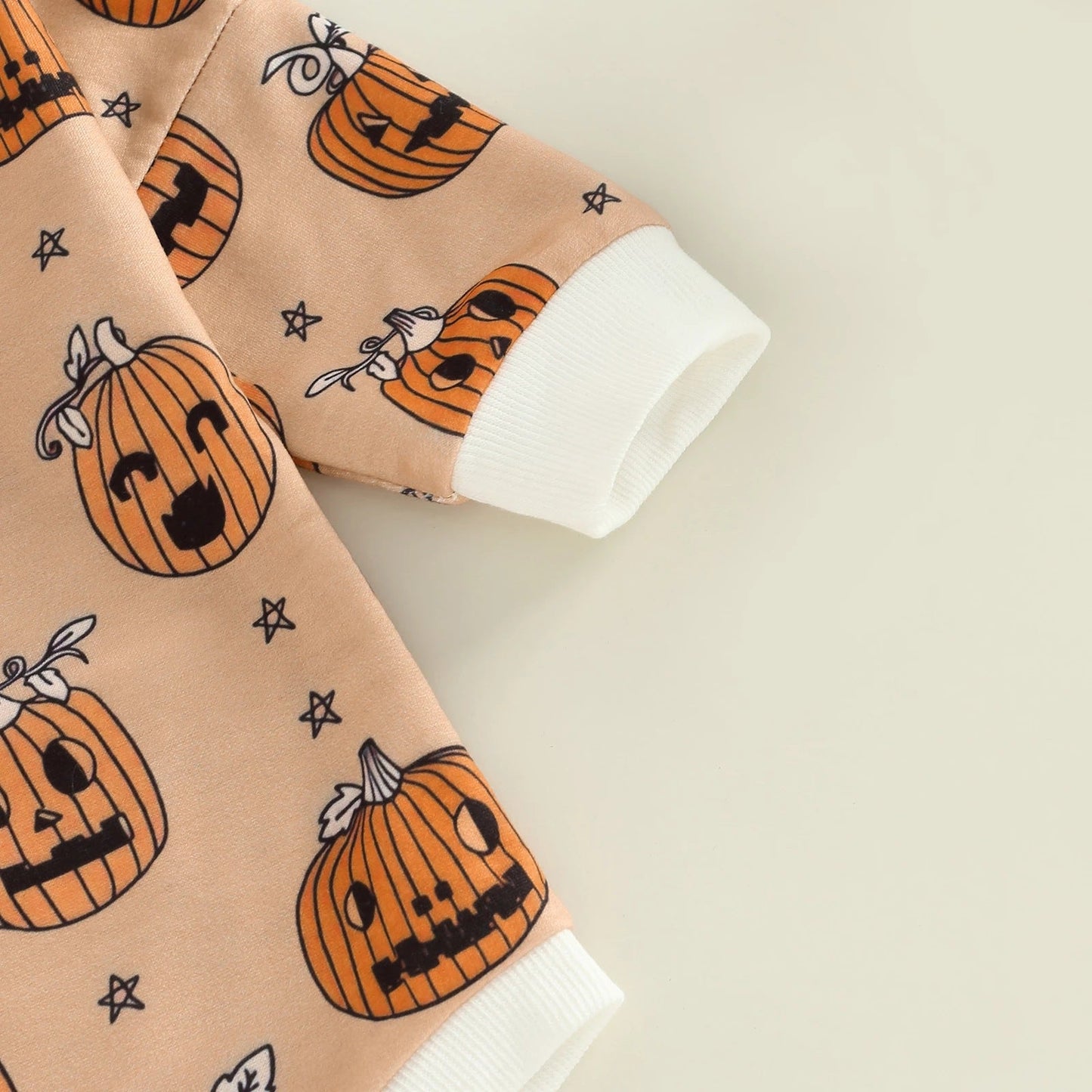 Baby Unisex Cartoon Star Expression Print Halloween Rompers