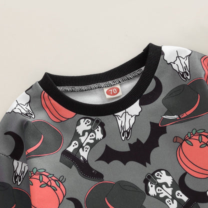 Baby Girls Cartoon Print Halloween Rompers