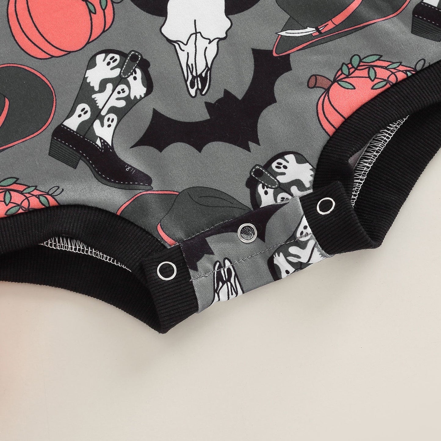 Baby Girls Cartoon Print Halloween Rompers