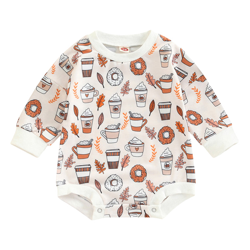 Baby Girls Flower Cartoon Print Halloween Rompers