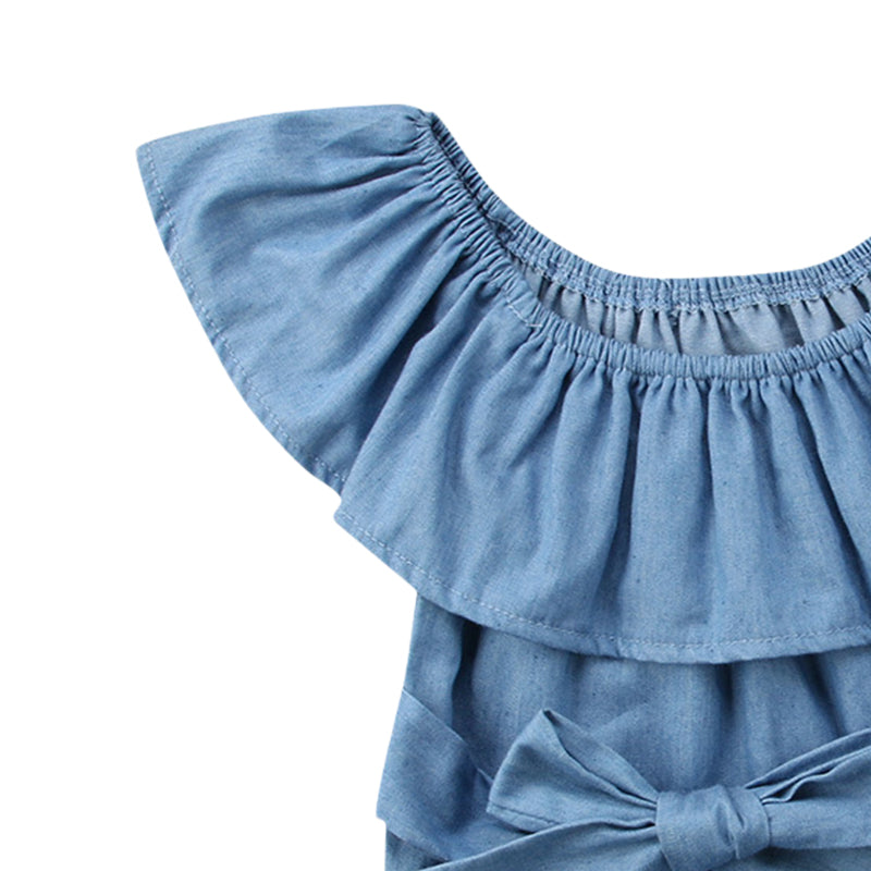 Baby Girls Solid Color Rompers And Headwear