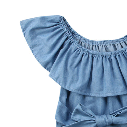 Baby Girls Solid Color Rompers And Headwear