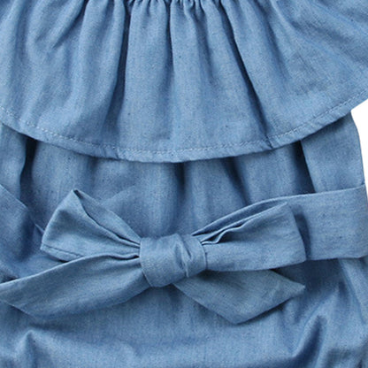 Baby Girls Solid Color Rompers And Headwear