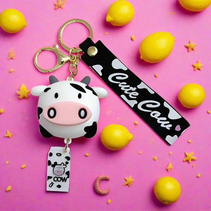 Cute Cow PVC Keychain