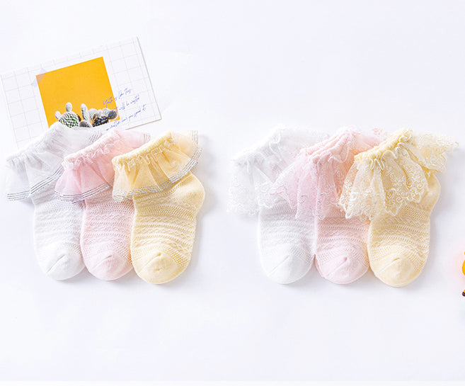Baby Kid Girls Solid Color Lace Accessories Socks Wholesale 222710398