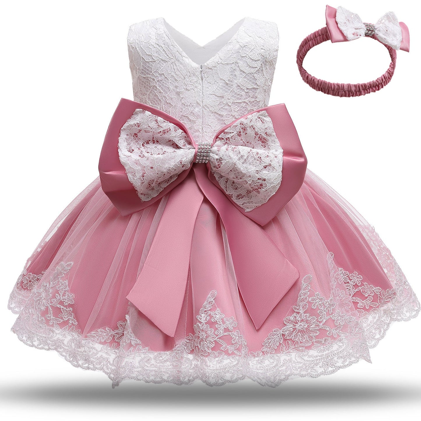 Children's One Year Old Bow Tie Lace Polyester Dresses