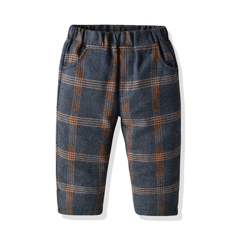 Wholesale Children's Cotton Plaid Vest Set