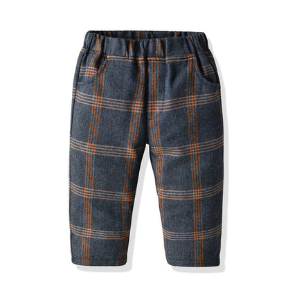Wholesale Children's Cotton Plaid Vest Set