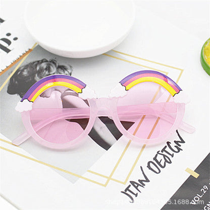 Wholesale PC Rainbow Cartoon Round Frame Kids Sunglasses