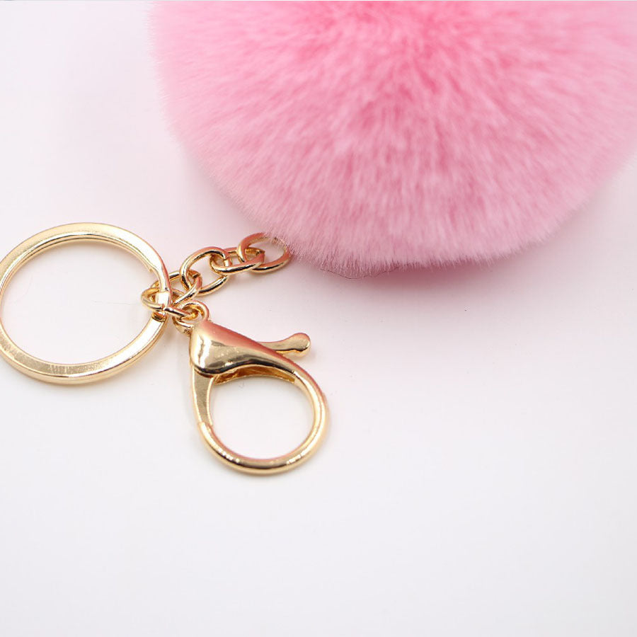 Rabbit Fur Ball Keychain Plush