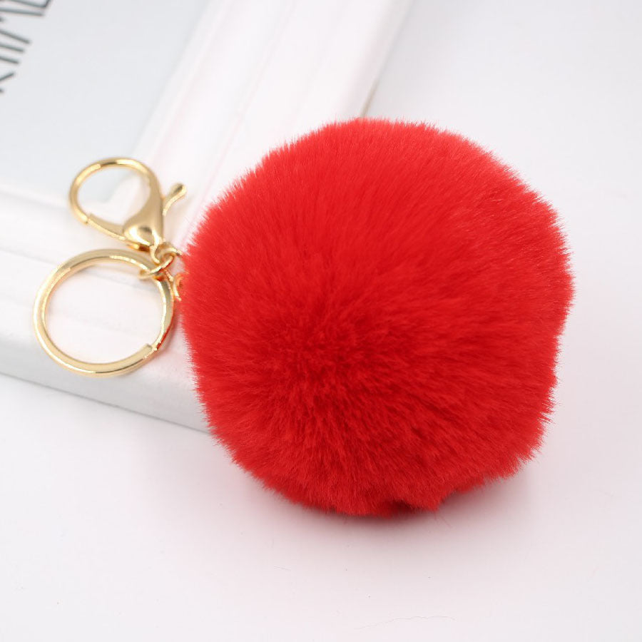 Rabbit Fur Ball Keychain Plush