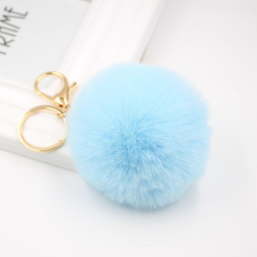 Rabbit Fur Ball Keychain Plush