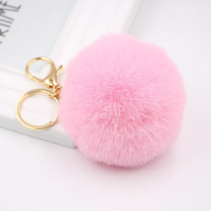 Rabbit Fur Ball Keychain Plush