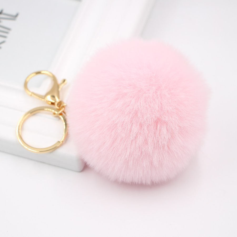Rabbit Fur Ball Keychain Plush