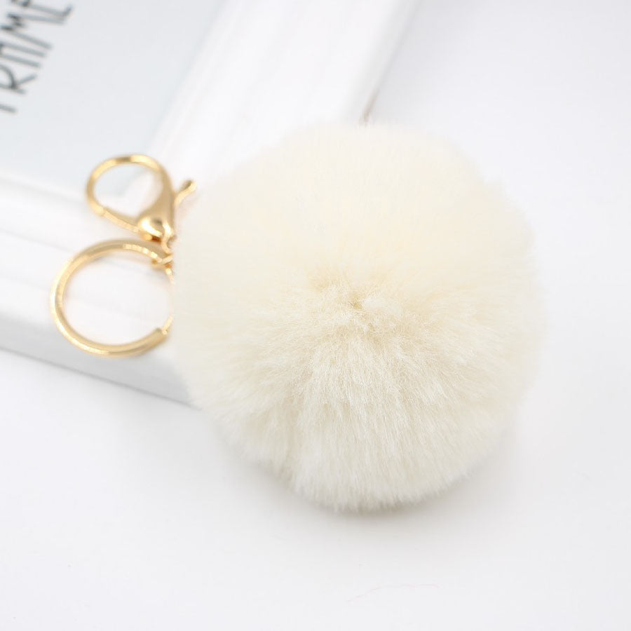 Rabbit Fur Ball Keychain Plush