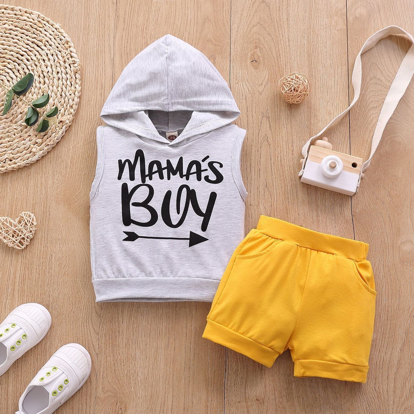 Wholesale Boys Sleeveless Hoodie Cotton Baby Clothes