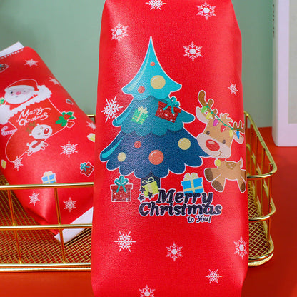Leather Cartoon Christmas Pencil Case