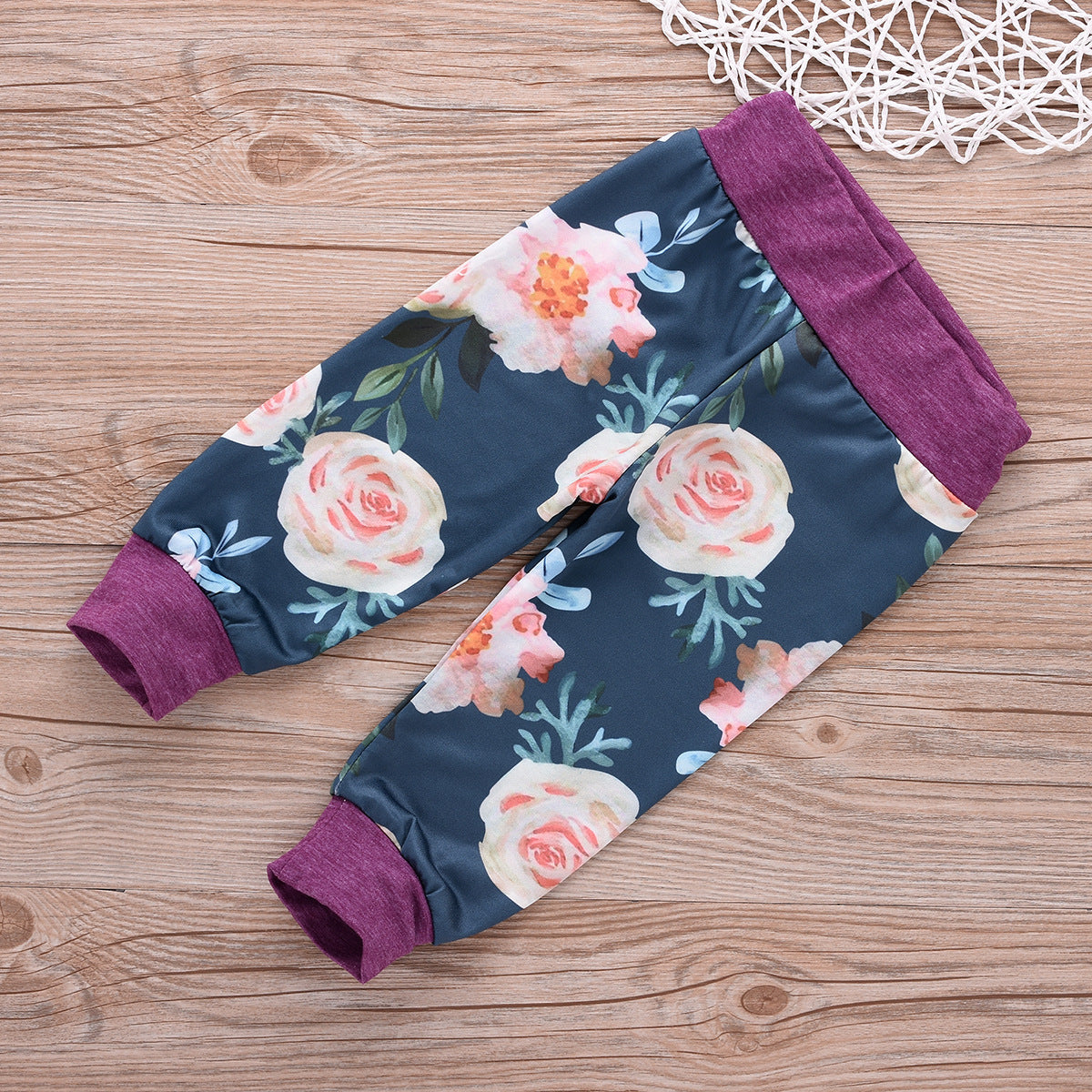 3 Pieces Set Baby Girls Letters Flower Pants And Headwear