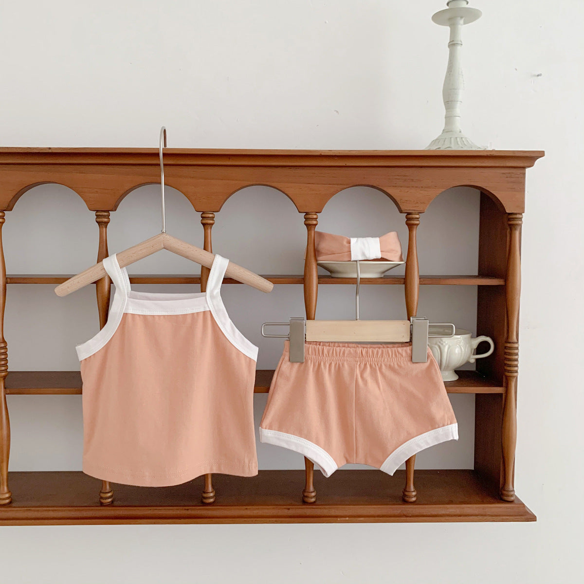 3 Pieces Set Baby Girls Tank Tops Shorts And Bow
