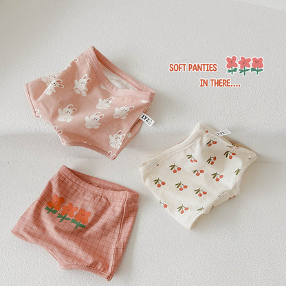Girls Flower Fruit Cartoon Print Underwears Wholesale