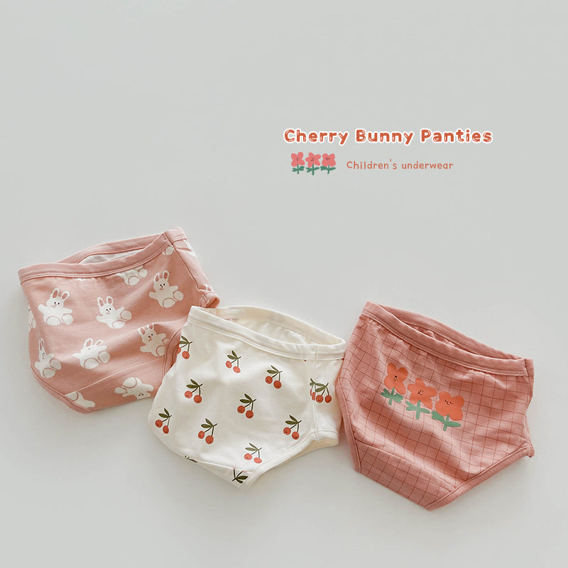Girls Flower Fruit Cartoon Print Underwears Wholesale