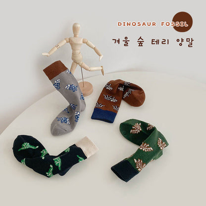 4 Pairs Boys Dinosaur Cartoon Accessories Socks