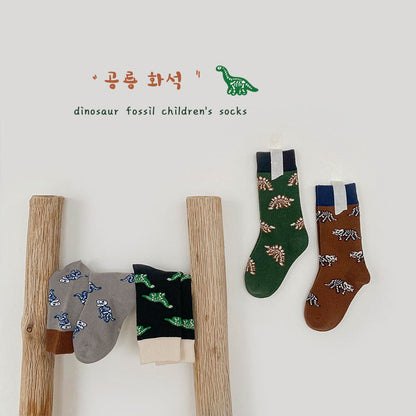 4 Pairs Boys Dinosaur Cartoon Accessories Socks