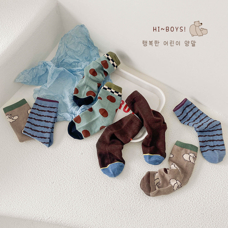 Children Unisex Striped Cartoon Accessories Socks