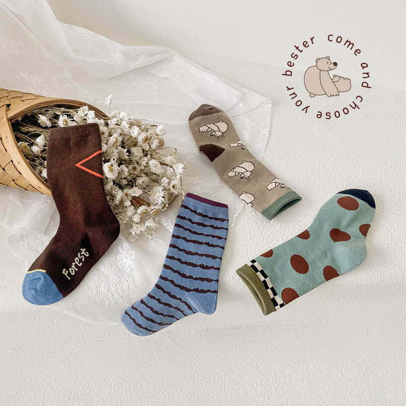 Children Unisex Striped Cartoon Accessories Socks
