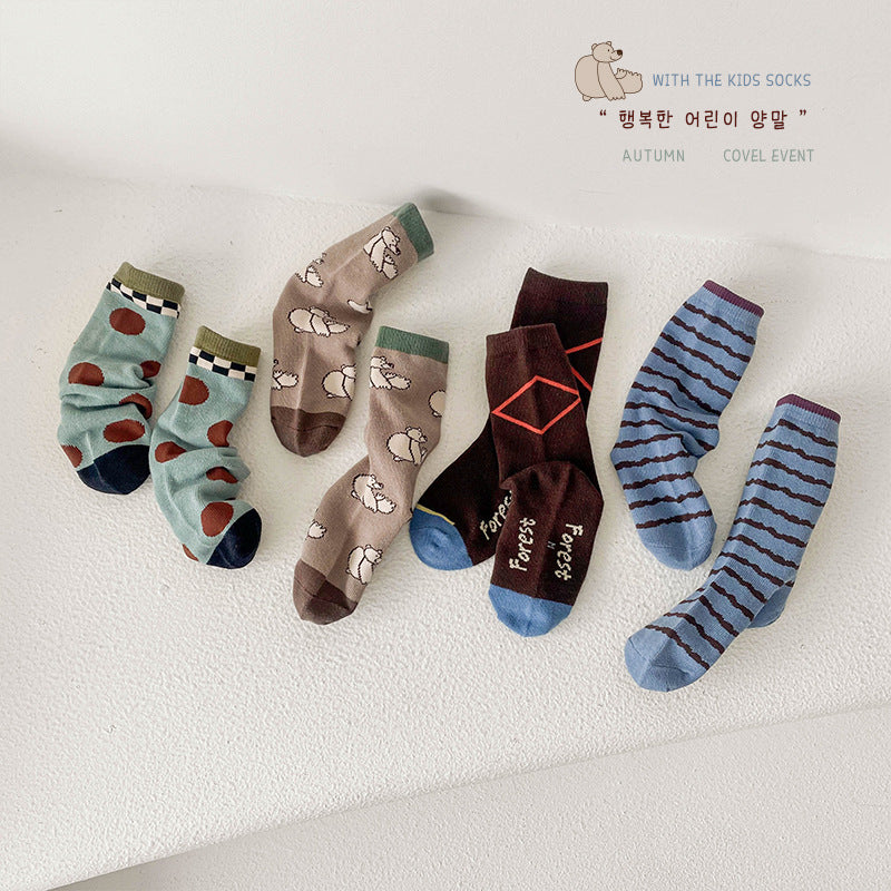 Children Unisex Striped Cartoon Accessories Socks