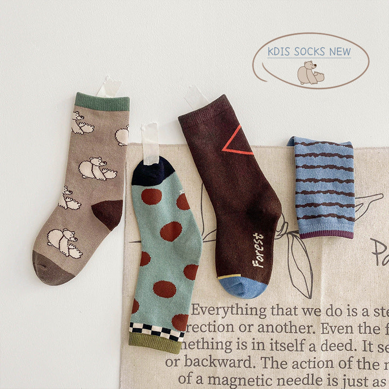 Children Unisex Striped Cartoon Accessories Socks