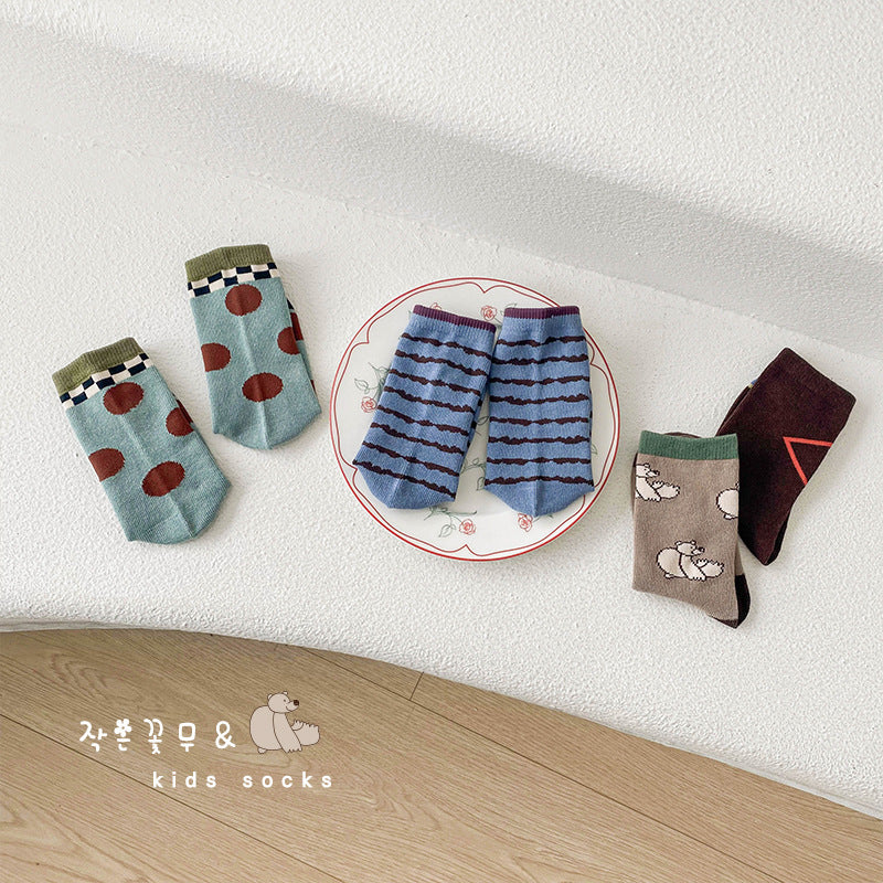 Children Unisex Striped Cartoon Accessories Socks