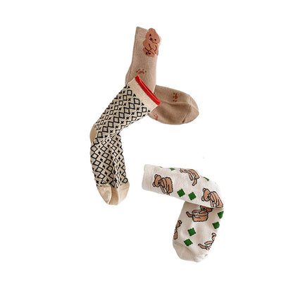 Unisex Checked Cartoon Accessories Socks Wholesale