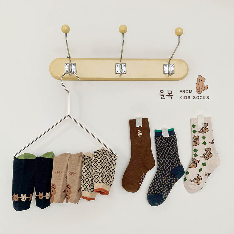Unisex Checked Cartoon Accessories Socks Wholesale
