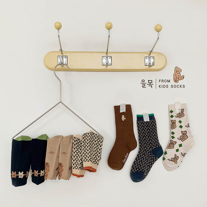 Unisex Checked Cartoon Accessories Socks Wholesale