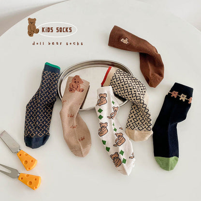 Unisex Checked Cartoon Accessories Socks Wholesale