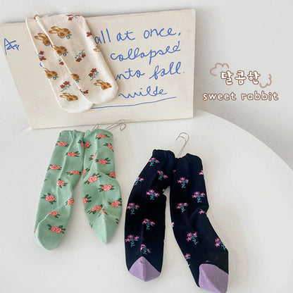 3 Pairs Girls Flower Cartoon Accessories Socks Wholesale