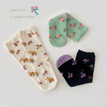 3 Pairs Girls Flower Cartoon Accessories Socks Wholesale