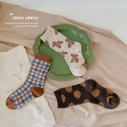 Unisex Checked Cartoon Accessories Socks Wholesale 230114308