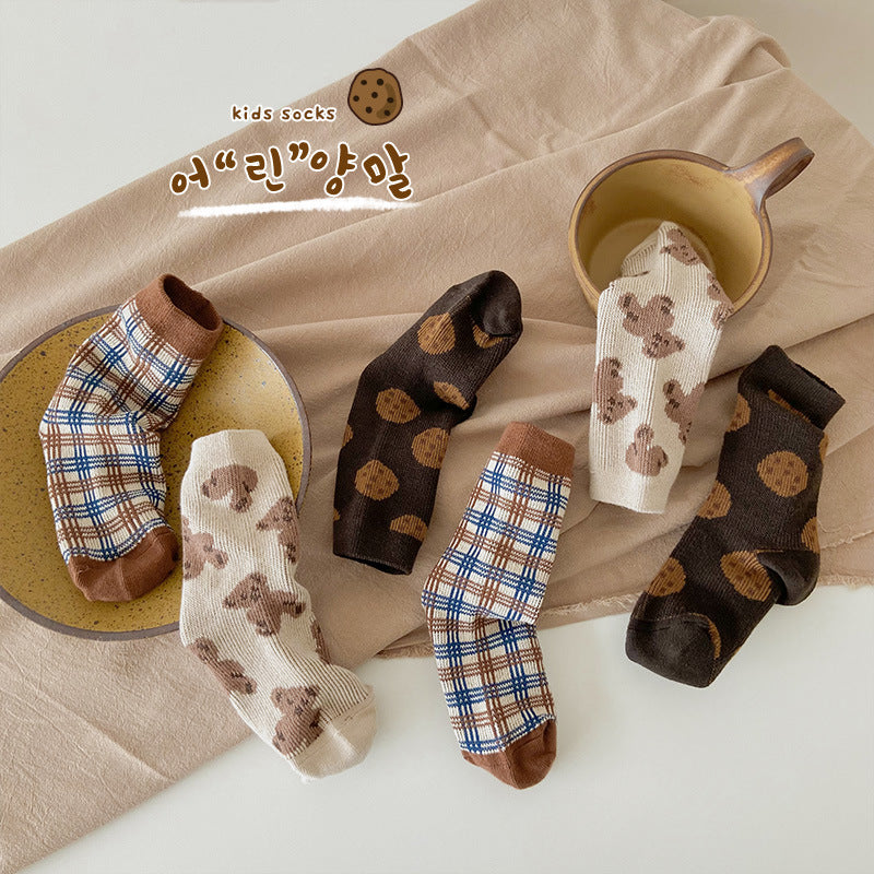 Unisex Checked Cartoon Accessories Socks Wholesale 230114308