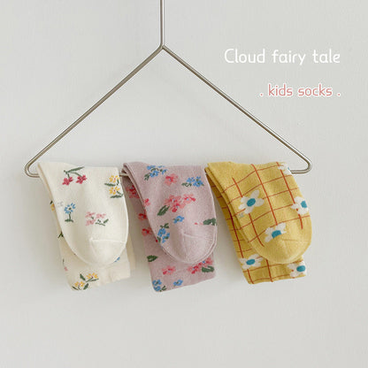 Girls Flower Checked Accessories Socks Wholesale 230114309