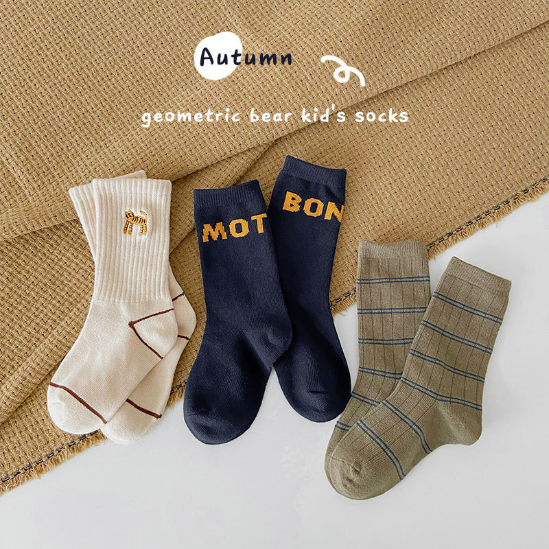 Unisex Letters Checked Cartoon Embroidered Accessories Socks Wholesale 230114317
