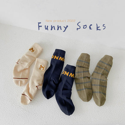 Unisex Letters Checked Cartoon Embroidered Accessories Socks Wholesale 230114317