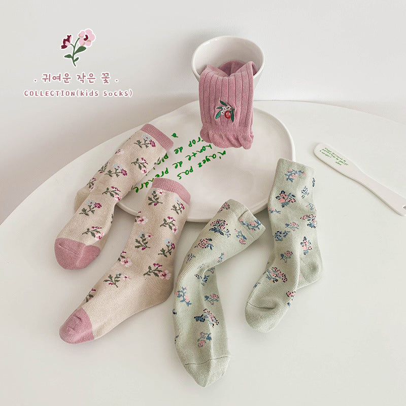 Girls Flower Embroidered Accessories Socks Wholesale 230114324